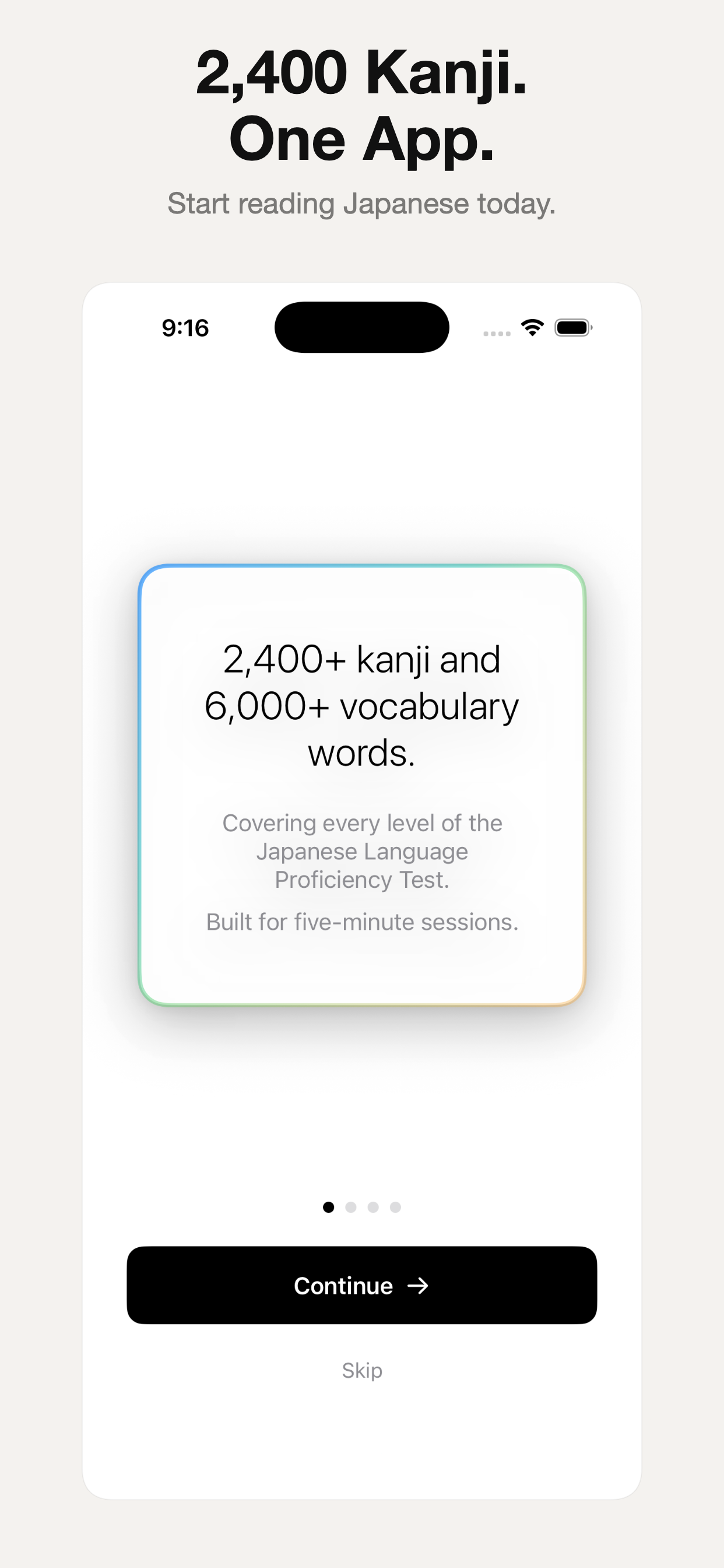 2,400 kanji. One app.