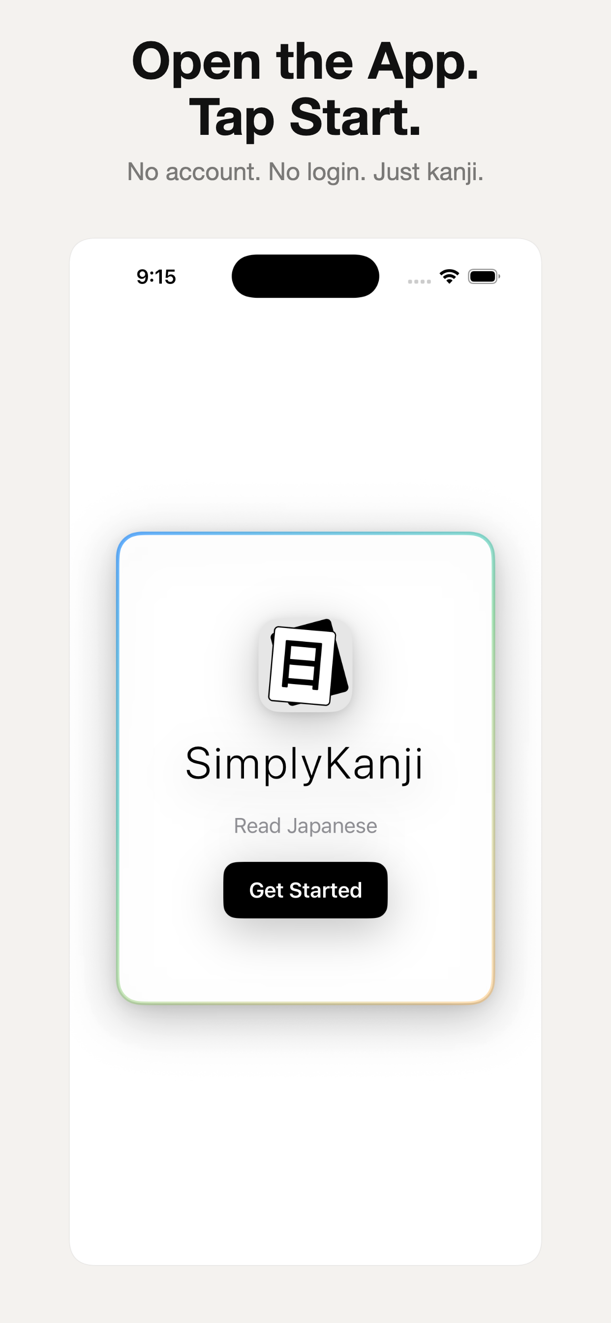 Open the app. Tap start.